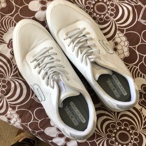 Men’s white sketcher sneakers